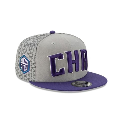 Charlotte Hornets Gorra | New Era 2019 NBA Authentics City Series 9fifty Snapback Cap Mexico - Grises